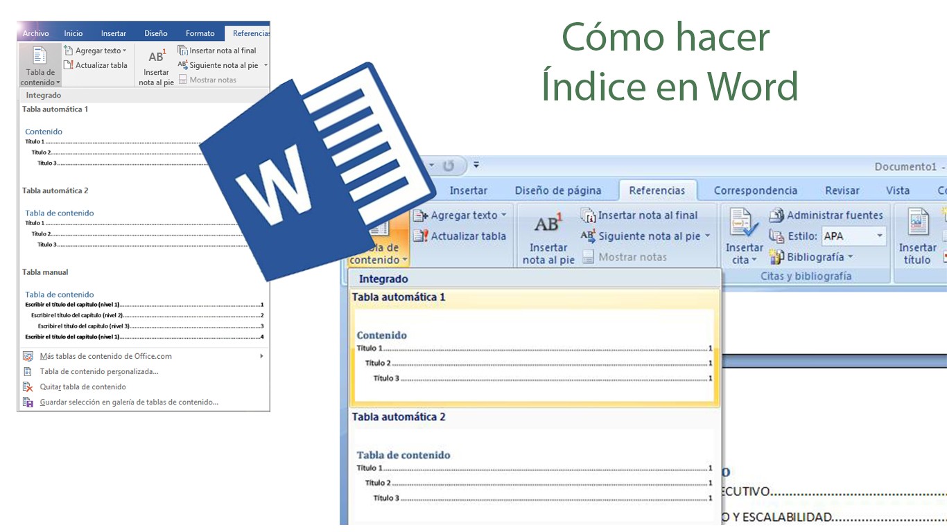 Como hacer un indice de figuras en word